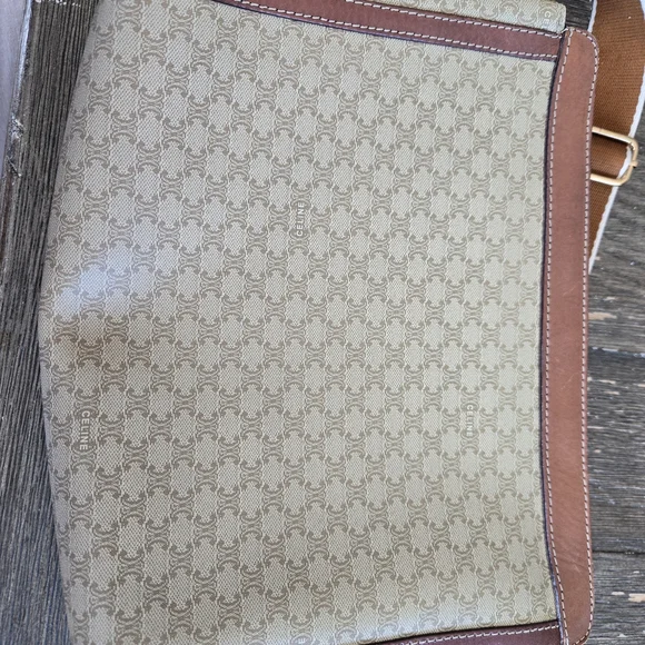 Celine Tan and Brown Crossbody Bag with Signature Style - Picture 4 of 13